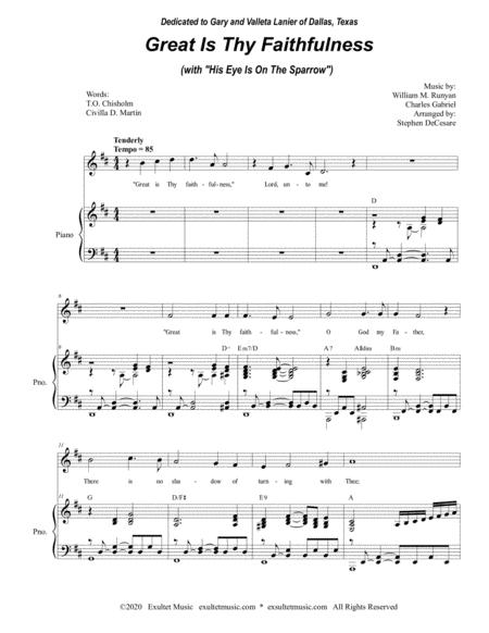 Great Is Thy Faithfulness With His Eye Is On The Sparrow For Unison Choir Page 2