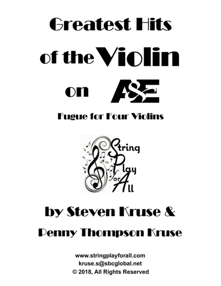 Greatest Hits Of The Violin On A E Fugue For Four Violins Page 2