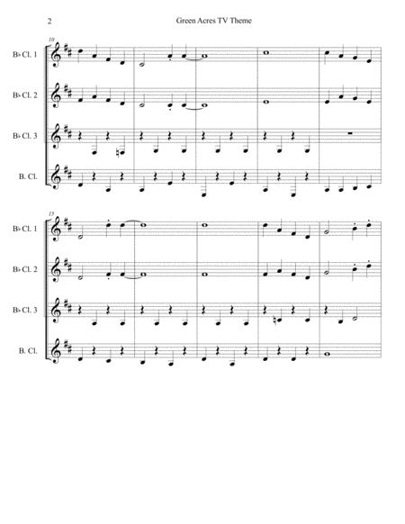Green Acres Theme For Clarinet Quartet Page 2