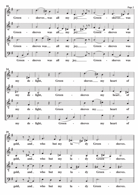 Greensleeves A Cappella Page 2