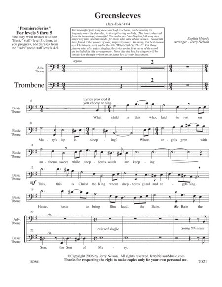 Greensleeves Arrangements Level 3 5 For Trombone Written Acc Page 2