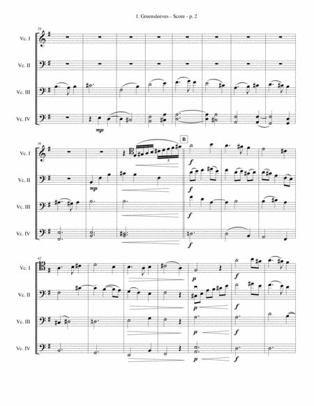 Greensleeves Cello Quartet Advanced Page 2