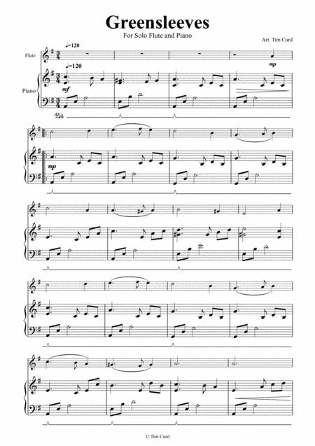 Greensleeves For Flute And Piano Page 2