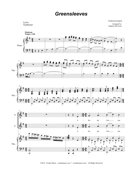 Greensleeves For Satb Page 2