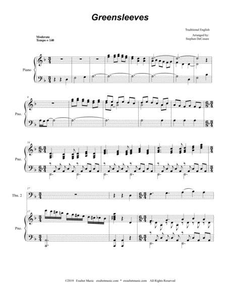 Greensleeves Trombone Duet Page 2