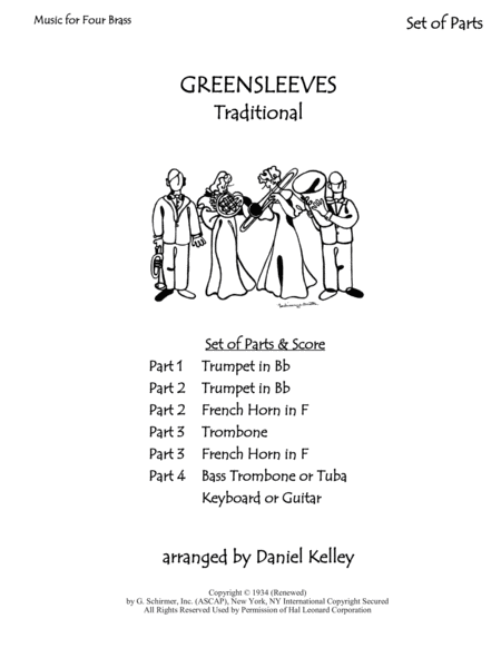 Greensleeves What Child Is This For Brass Quartet 2 Trumpets French Horn Bass Trombone Or Tuba With Optional Piano Page 2