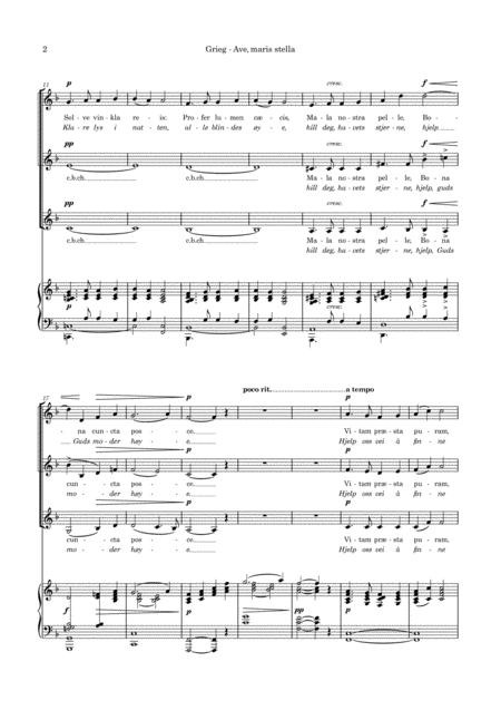 Grieg Ave Maris Stella Ssa Choir And Piano Page 2