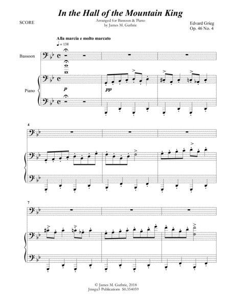 Grieg Hall Of The Mountain King From Peer Gynt Suite For Bassoon Piano Page 2