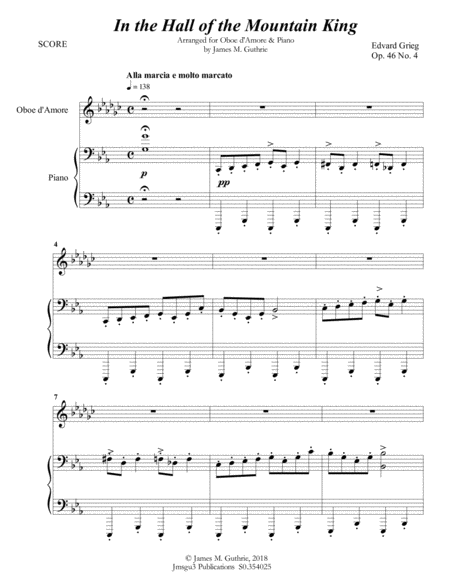 Grieg Hall Of The Mountain King From Peer Gynt Suite For Oboe D Amore Piano Page 2