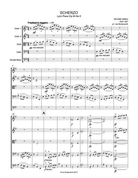 Grieg Scherzo Op 54 No 5 For String Orchestra Page 2