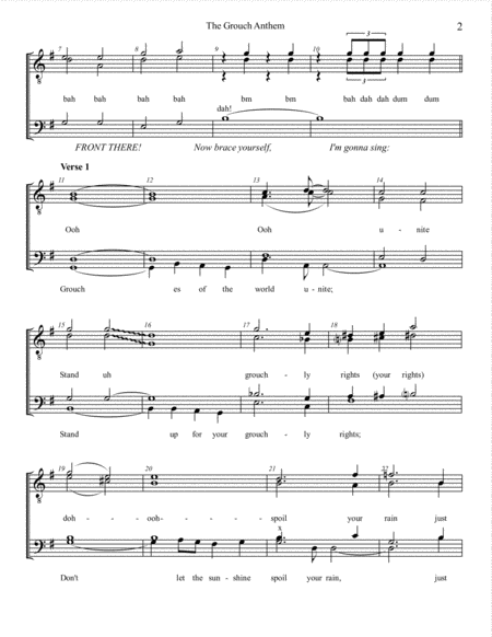 Grouch Anthem Ttbb A Cappella Page 2