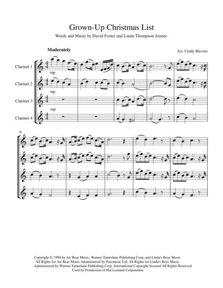 Grown Up Christmas List Clarinet Quartet Page 2