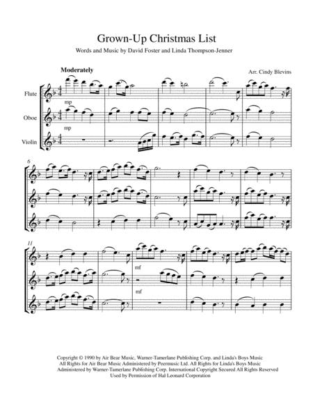 Grown Up Christmas List Flute Oboe And Violin Trio Page 2