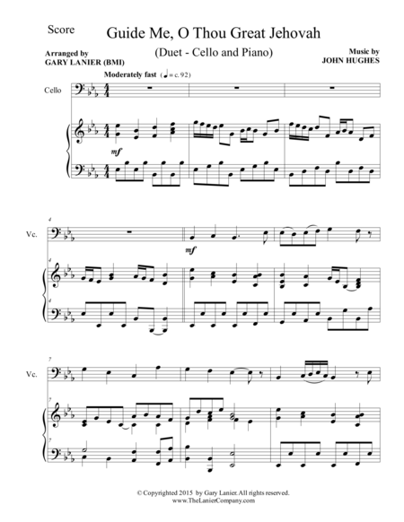 Guide Me O Thou Great Jehovah Duet Cello And Piano Score And Parts Page 2