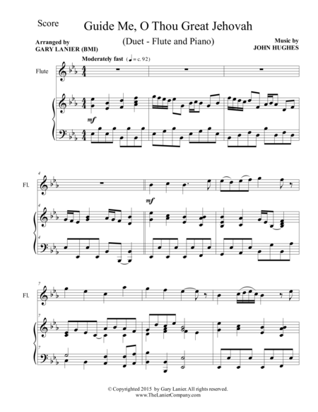 Guide Me O Thou Great Jehovah Duet Flute And Piano Score And Parts Page 2