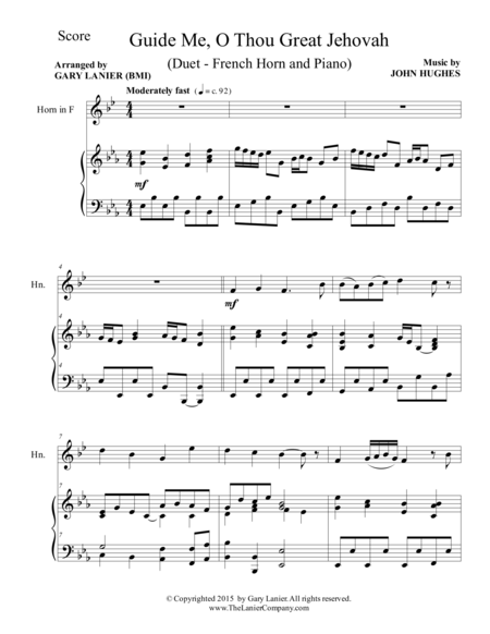 Guide Me O Thou Great Jehovah Duet French Horn And Piano Score And Parts Page 2