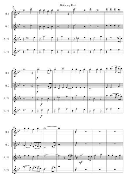 Guide My Feet For Flute Quartet Page 2