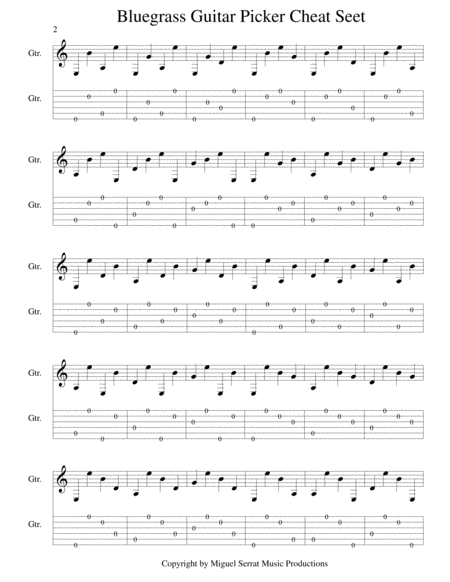 Guitar Picking Cheat Sheet Bluegrass Page 2