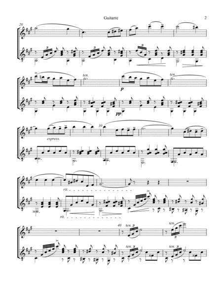 Guitarre Op 45 No 2 For Flute And Guitar Page 2