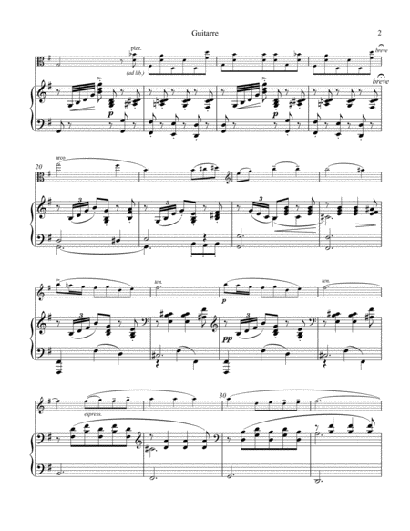 Guitarre Op 45 No 2 For Viola And Piano Page 2