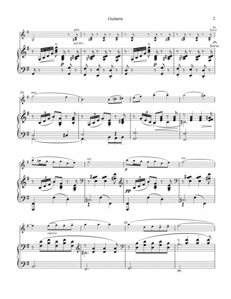 Guitarre Op 45 No 2 For Violin And Piano Page 2