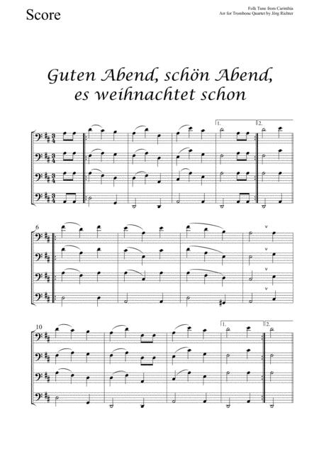 Guten Abend Schn Abend Es Weihnachtet Schon Fr Posaunenquartett Page 2