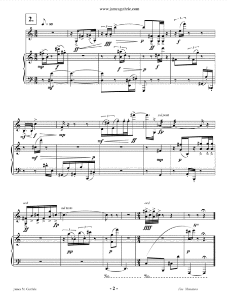 Guthrie Five Miniatures For Violin Piano Page 2