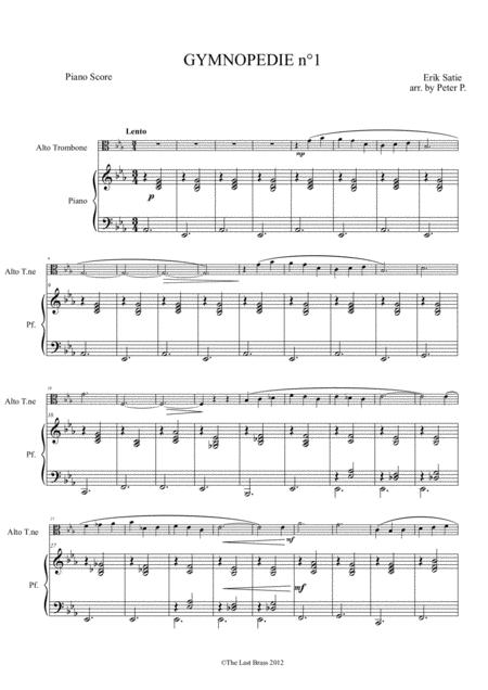 Gymnopdie No 1 By Erik Satie Alto Trombone And Piano Page 2
