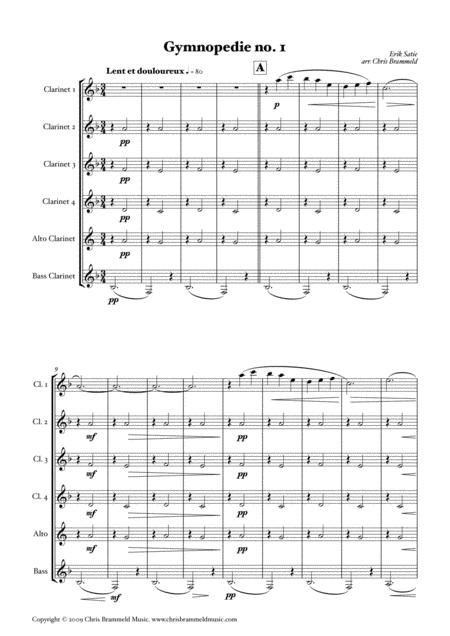 Gymnopedie No 1 Erik Satie Clarinet Choir Page 2