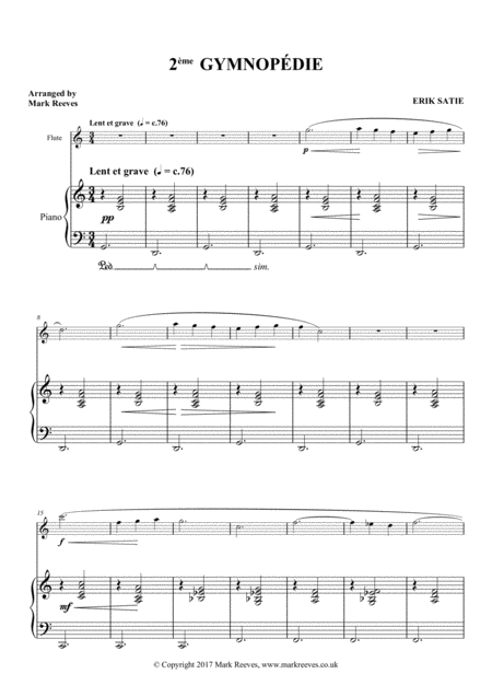 Gymnopedie No 2 For Flute And Piano Page 2