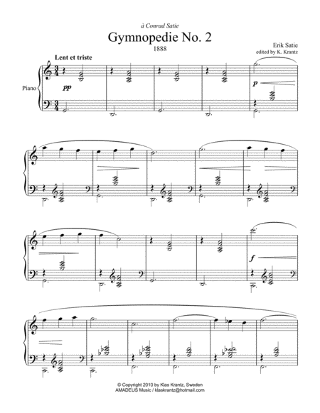 Gymnopedie No 2 For Piano Solo Page 2