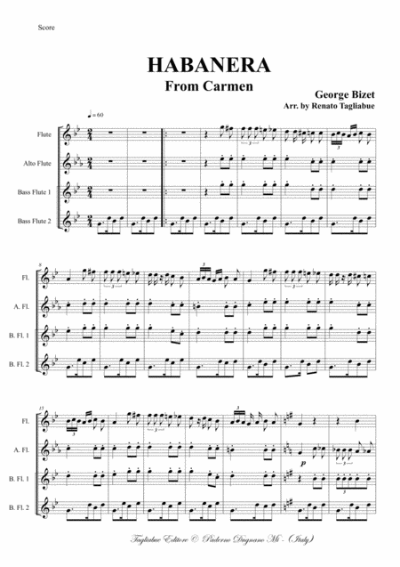 Habanera From Carmen For Flute Quartet Page 2