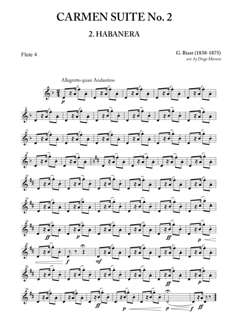 Habanera From Carmen Suite No 2 For Flute Quartet Page 2