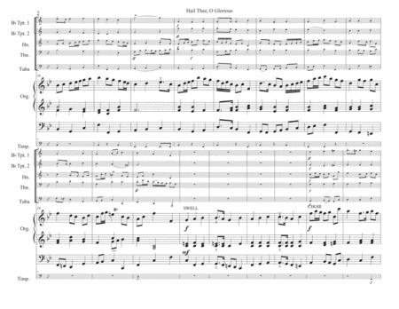 Hail Thee O Glorious Processional For Brass Quintet Organ And Optional Timpani Page 2