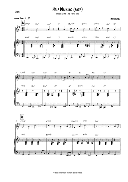 Half Walking Easy Version Arranged For Tenor Saxophone And Piano Page 2