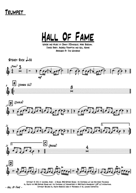 Hall Of Fame 7 Piece Horn Chart Page 2