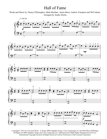 Hall Of Fame Piano Solo Page 2