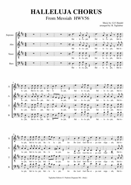 Halleluja Chorus Handel Hwv56 Messiah For Satb Pdf Files With Embedded Mp3 Files Of The Individual Parts Page 2