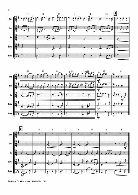 Halleluja High Key Sophisticated Arrangement Of Cohens Classic Brass Quartet Page 2