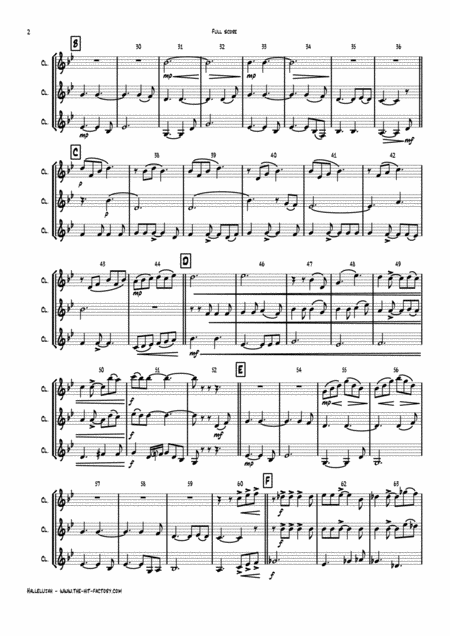 Halleluja Sophisticated Arrangement Of Cohens Classic Clarinet Trio Page 2