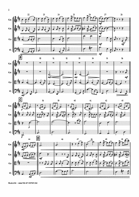 Halleluja Sophisticated Arrangement Of Cohens Classic String Quartet Page 2