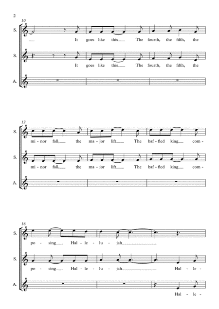 Hallelujah By Leonard Cohen Ssa A Cappella Page 2
