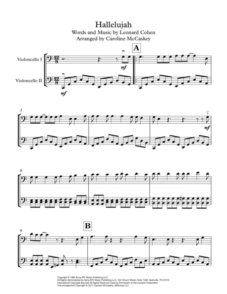 Hallelujah Cello Duet Page 2