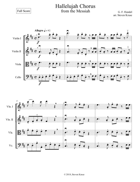 Hallelujah Chorus From The Messiah For String Quartet Page 2