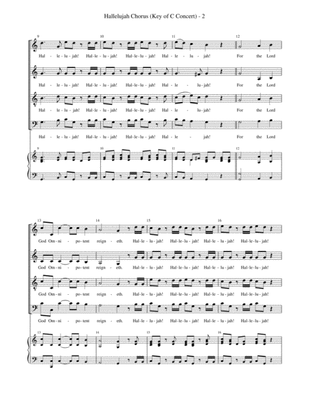 Hallelujah Chorus Satb Key Of C Page 2