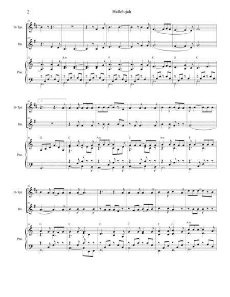 Hallelujah Duet For Bb Trumpet And French Horn Page 2