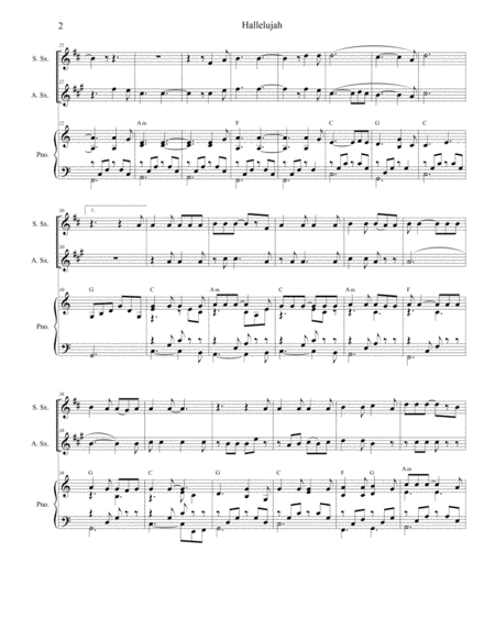 Hallelujah Duet For Soprano And Alto Saxophone Page 2