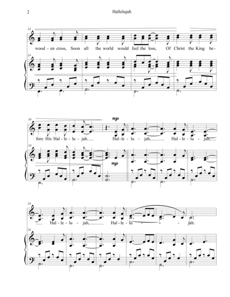 Hallelujah Easter Version 2 Part Treble Page 2