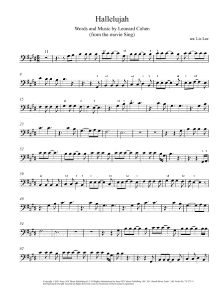 Hallelujah Easy Cello Solo Page 2