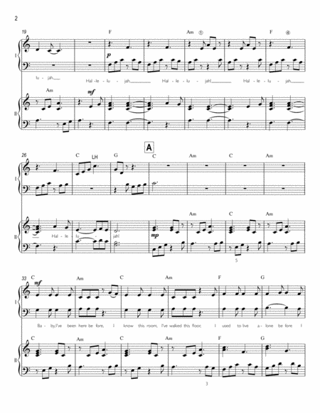 Hallelujah Easy Piano Duet Page 2